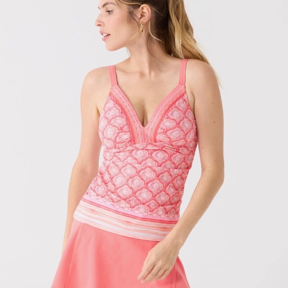 Cabana Life Tops - CABANA LIFE Embroidered Tankini Top AMELIA ISLAND